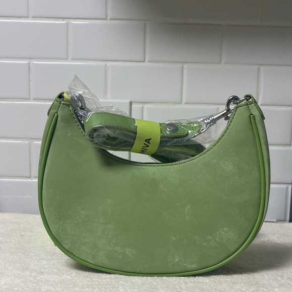 NWT Milanchiva Green suede shoulder bag - Picture 3 of 9